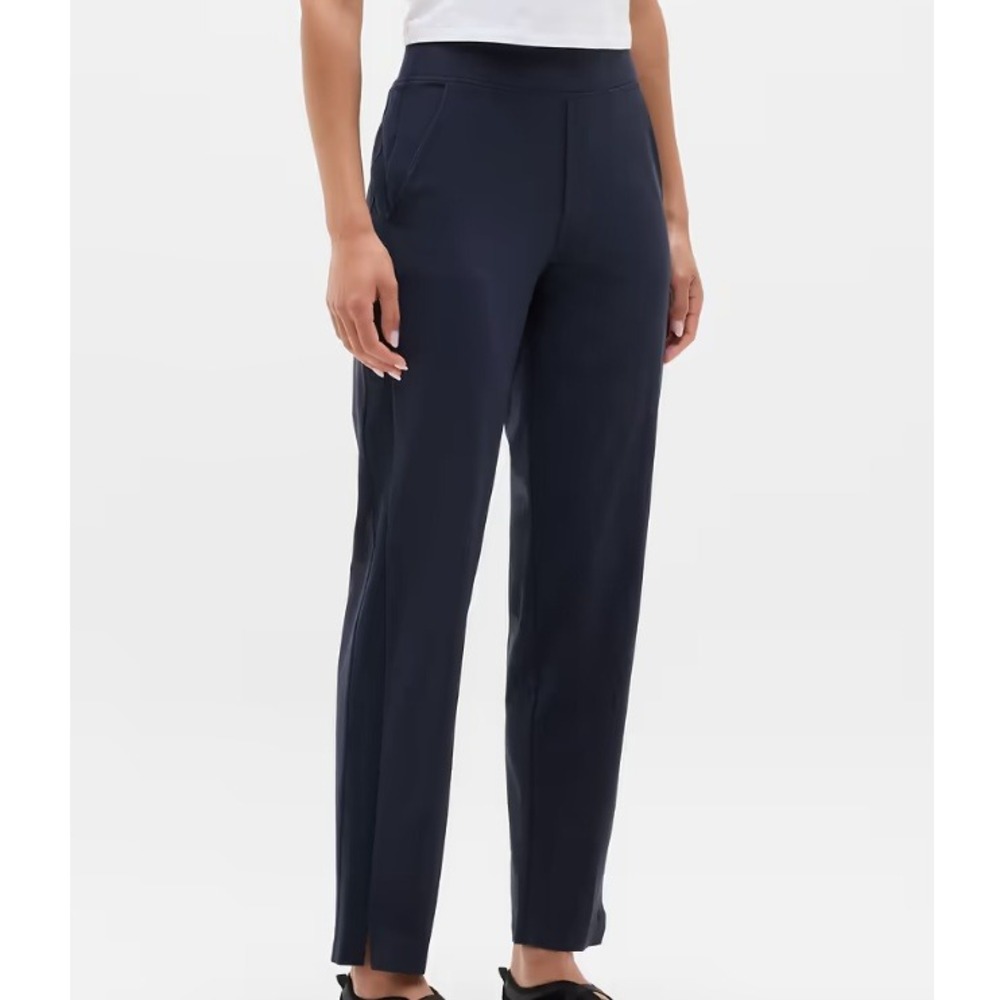 Athleta Brooklyn Ankle Pant Navy Blue High Rise Tapered Trouser Womens Size 8